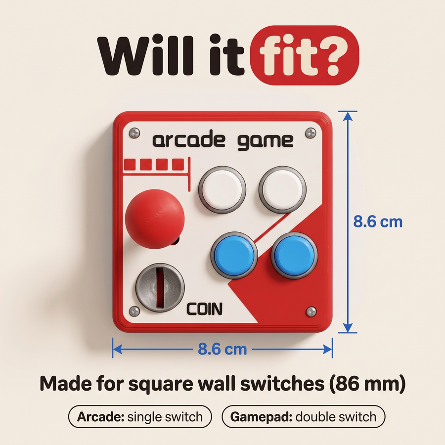 Gamopad size: about 8.6 by 8.6 centimetres